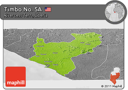 Physical Panoramic Map of Timbo No. 5A, desaturated