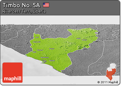 Physical Panoramic Map of Timbo No. 5A, desaturated