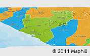 Physical Panoramic Map of Timbo No. 5A, political outside