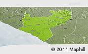 Physical Panoramic Map of Timbo No. 5A, semi-desaturated