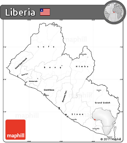 Blank Simple Map of Liberia, cropped outside