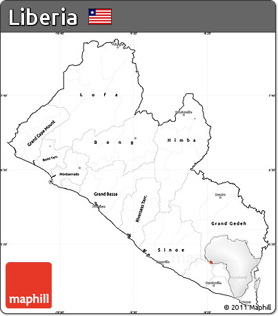 Blank Simple Map of Liberia, cropped outside