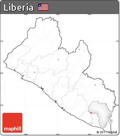 Blank Simple Map of Liberia, cropped outside, no labels