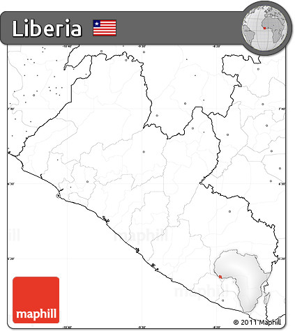 Blank Simple Map of Liberia, no labels
