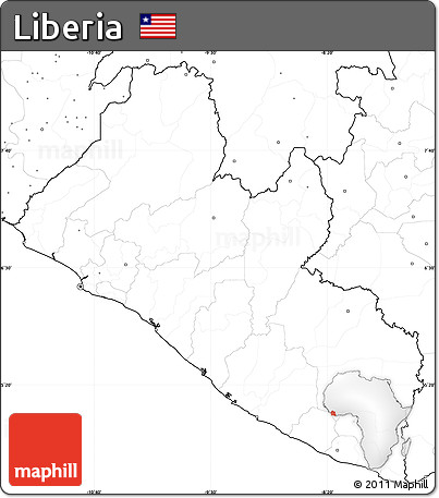 Blank Simple Map of Liberia, no labels