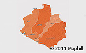 Political Shades 3D Map of Sinoe, cropped outside