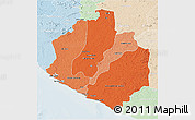 Political Shades 3D Map of Sinoe, lighten