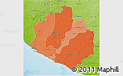 Political Shades 3D Map of Sinoe, physical outside