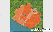Political Shades 3D Map of Sinoe, satellite outside