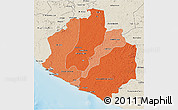 Political Shades 3D Map of Sinoe, shaded relief outside