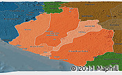 Political Shades Panoramic Map of Sinoe, darken