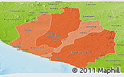 Political Shades Panoramic Map of Sinoe, physical outside