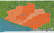 Political Shades Panoramic Map of Sinoe, satellite outside