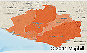 Political Shades Panoramic Map of Sinoe, shaded relief outside