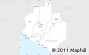Silver Style Simple Map of Sinoe, single color outside