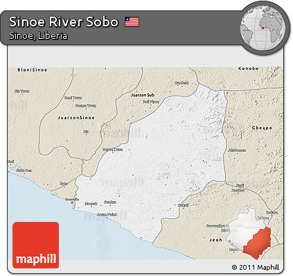 Classic Style 3D Map of Sinoe River Sobo