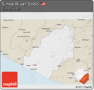 Classic Style 3D Map of Sinoe River Sobo
