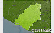 Physical 3D Map of Sinoe River Sobo, darken