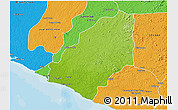Physical 3D Map of Sinoe River Sobo, political outside