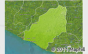 Physical 3D Map of Sinoe River Sobo, satellite outside
