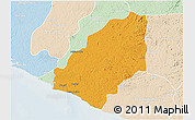 Political 3D Map of Sinoe River Sobo, lighten