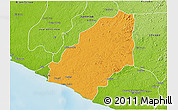 Political 3D Map of Sinoe River Sobo, physical outside