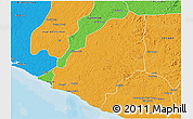 Political 3D Map of Sinoe River Sobo