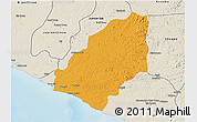 Political 3D Map of Sinoe River Sobo, shaded relief outside