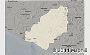Shaded Relief 3D Map of Sinoe River Sobo, darken, semi-desaturated