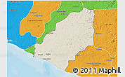 Shaded Relief 3D Map of Sinoe River Sobo, political outside