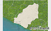 Shaded Relief 3D Map of Sinoe River Sobo, satellite outside