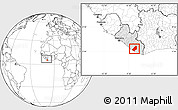 Blank Location Map of Sinoe River Sobo, highlighted country, within the entire country