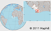 Gray Location Map of Sinoe River Sobo, highlighted country