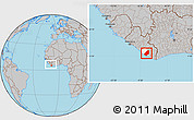 Gray Location Map of Sinoe River Sobo, highlighted parent region, within the entire country