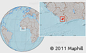 Gray Location Map of Sinoe River Sobo, hill shading