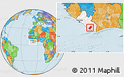 Political Location Map of Sinoe River Sobo, highlighted country