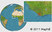 Satellite Location Map of Sinoe River Sobo, within the entire country