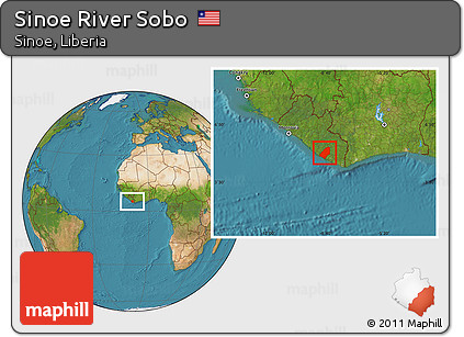 Satellite Location Map of Sinoe River Sobo