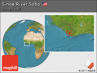 Satellite Location Map of Sinoe River Sobo