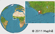 Satellite Location Map of Sinoe River Sobo, highlighted parent region