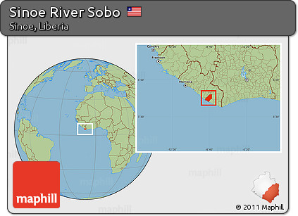 Savanna Style Location Map of Sinoe River Sobo