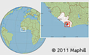 Savanna Style Location Map of Sinoe River Sobo, highlighted country, highlighted parent region, within the entire country