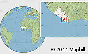 Savanna Style Location Map of Sinoe River Sobo, highlighted country
