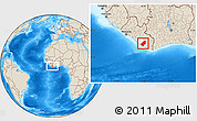Shaded Relief Location Map of Sinoe River Sobo, highlighted parent region