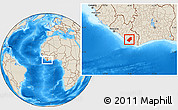 Shaded Relief Location Map of Sinoe River Sobo