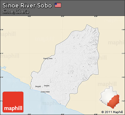 Classic Style Map of Sinoe River Sobo, single color outside