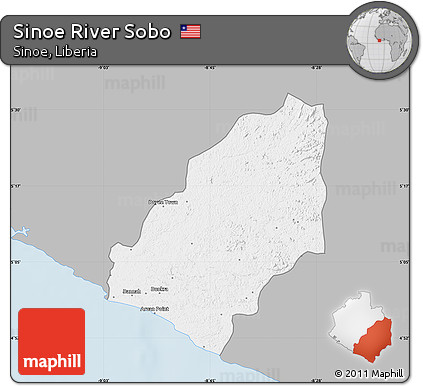 Gray Map of Sinoe River Sobo, single color outside