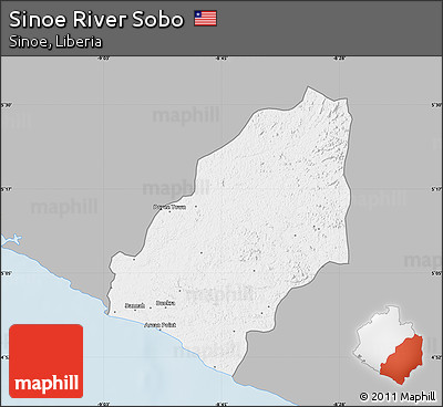 Gray Map of Sinoe River Sobo, single color outside