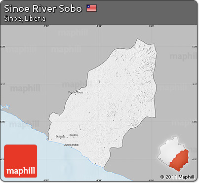 Gray Map of Sinoe River Sobo, single color outside