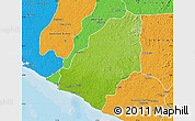 Physical Map of Sinoe River Sobo, political outside